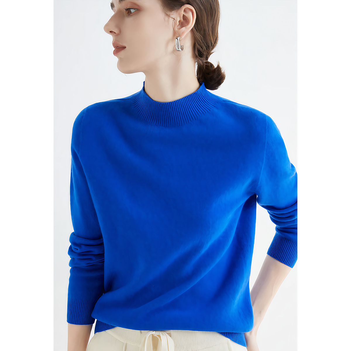 Pull femme classique, treize coloris, du S au 2XL, bleu
