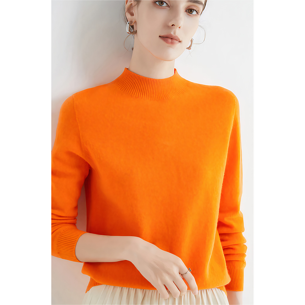 Pull femme classique, treize coloris, du S au 2XL, orange