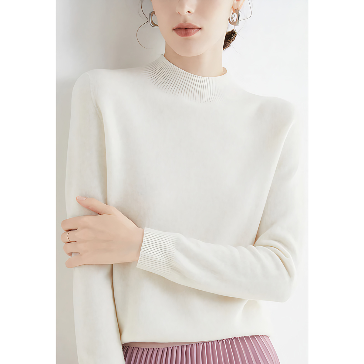 Pull femme classique, treize coloris, du S au 2XL, blanc