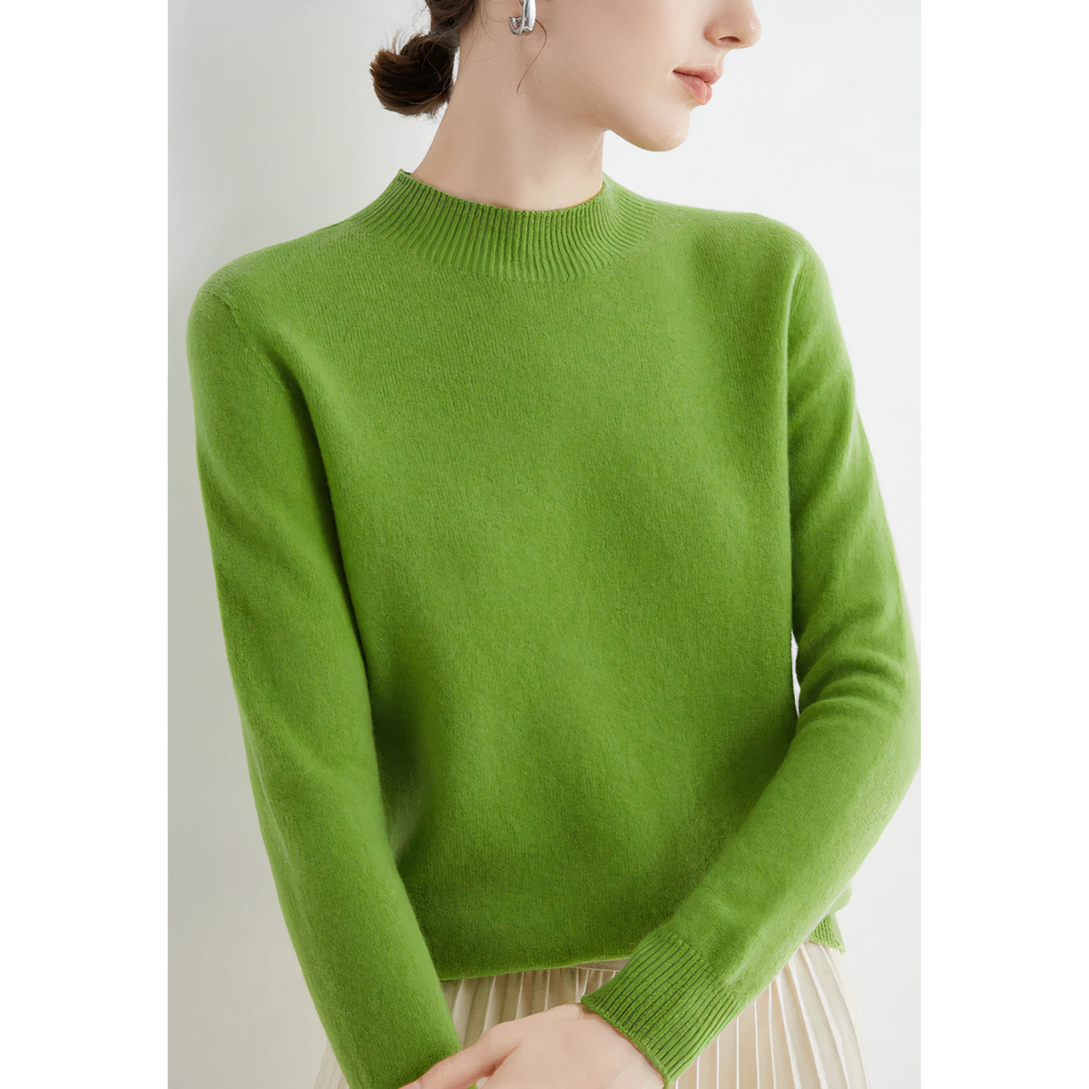 Pull femme classique, treize coloris, du S au 2XL, vert clair