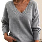 Pull femme léger toutes saisons, beige, gris ou blanc, S au 5XL, gris