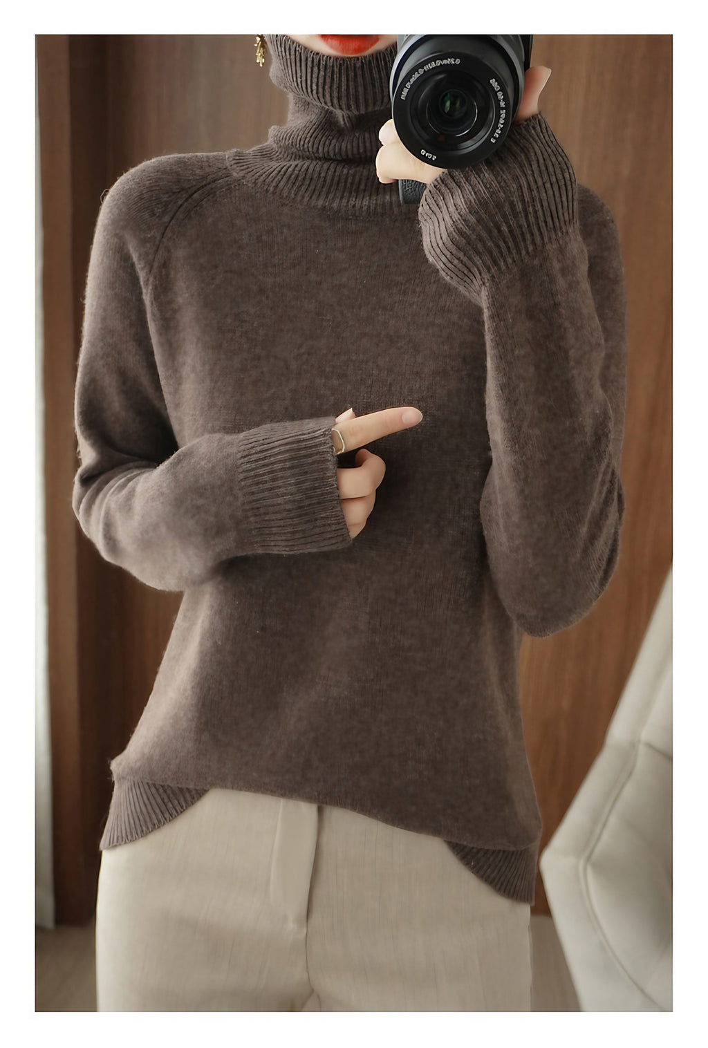 Pull femme classique, six coloris, du S au 2XL, marron