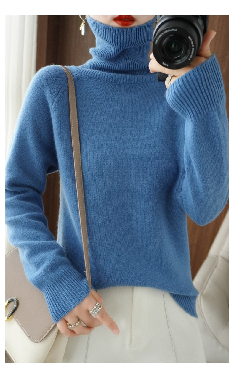 Pull femme classique, six coloris, du S au 2XL, bleu