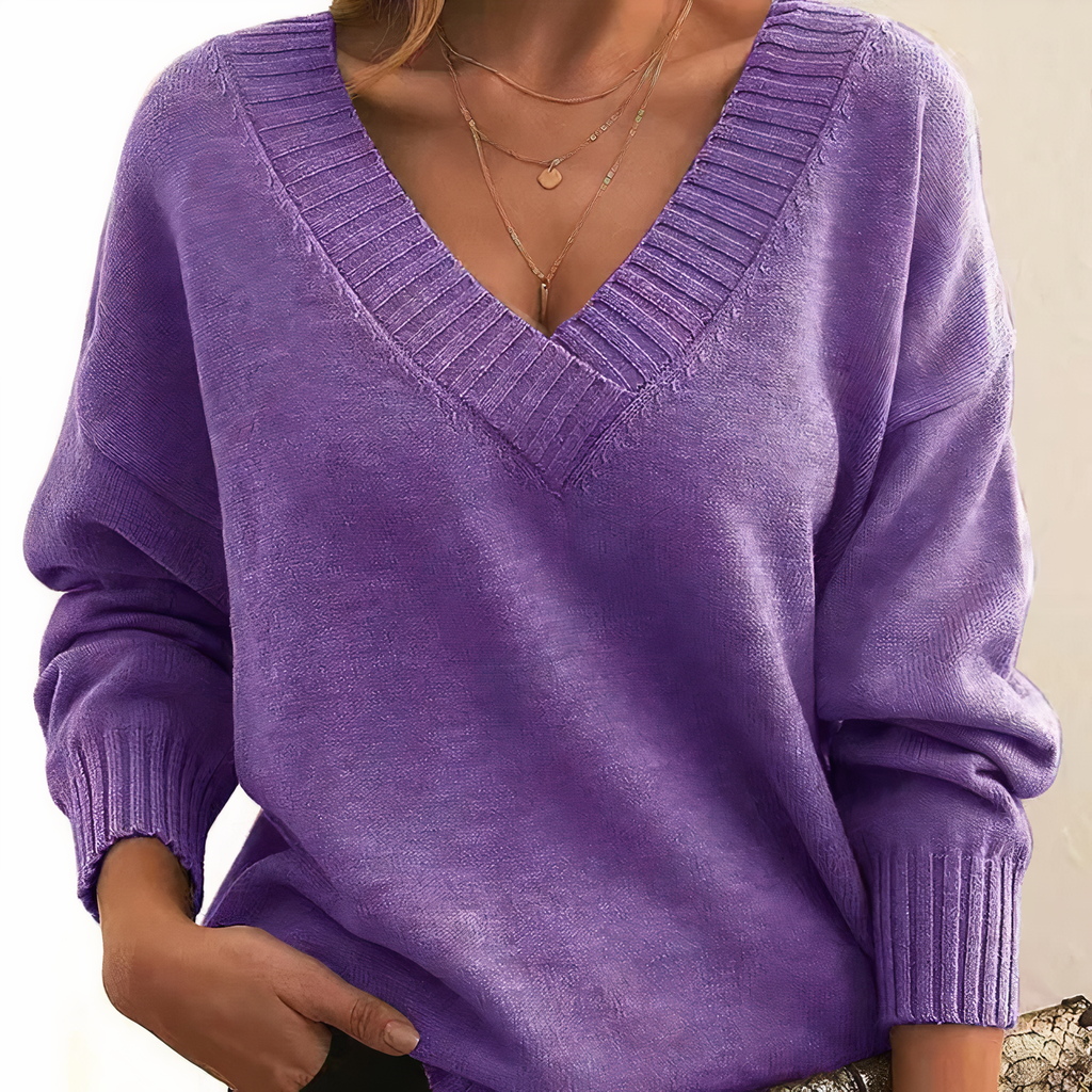 Pull femme classique, dix coloris, du S au 5XL, lilas