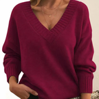 Pull femme classique, dix coloris, du S au 5XL, rouge