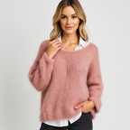Pull femme col bateau coupe ample, trois coloris, du S au 2XL