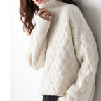 Pull femme beige ou chameau, manches longues, du S au 3XL