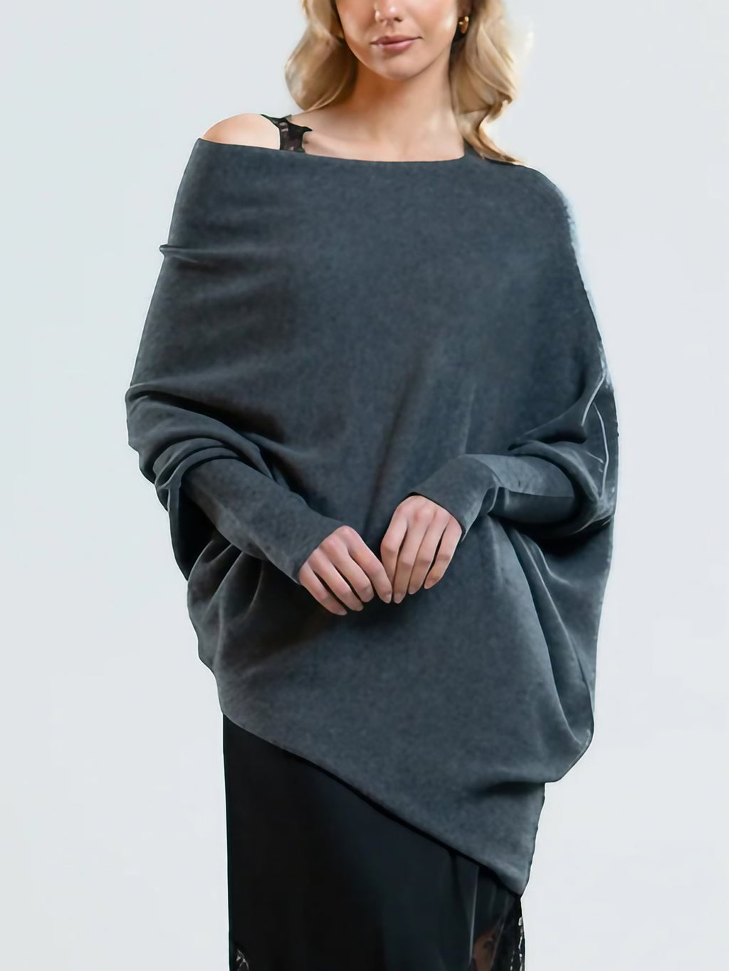 Pull col rond femme, coupe ajustée, neuf coloris, du S au 3XL, gris foncé