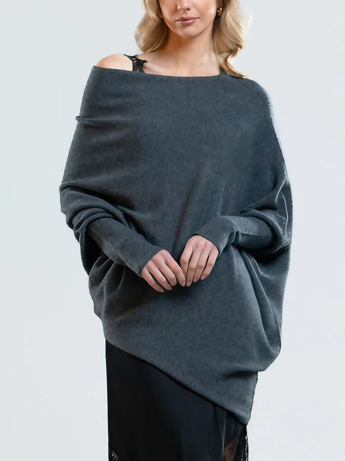 Pull col rond femme, coupe ajustée, neuf coloris, du S au 3XL, gris foncé