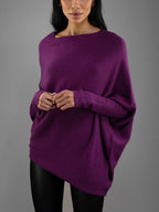 Pull col rond femme, coupe ajustée, neuf coloris, du S au 3XL, violet