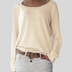 Pull femme à épaules dénudées, manches longues, du XS au 3XL, beige