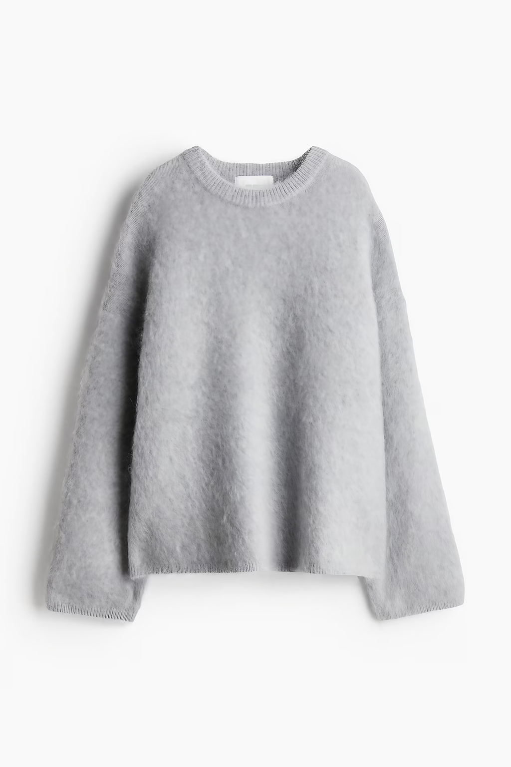 Pull oversize femme col rond, épaules tombantes, 14 coloris, gris