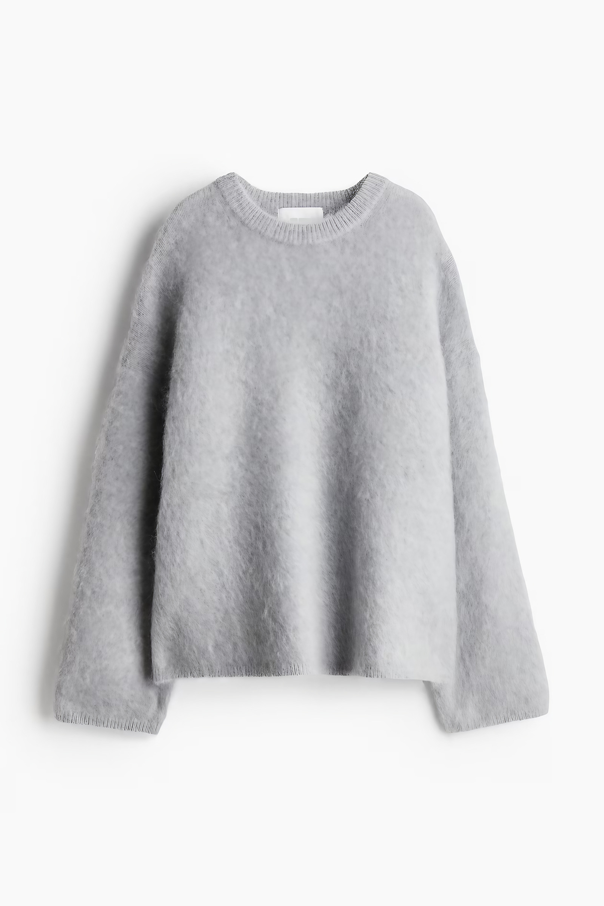 Pull oversize femme col rond, épaules tombantes, 14 coloris, gris