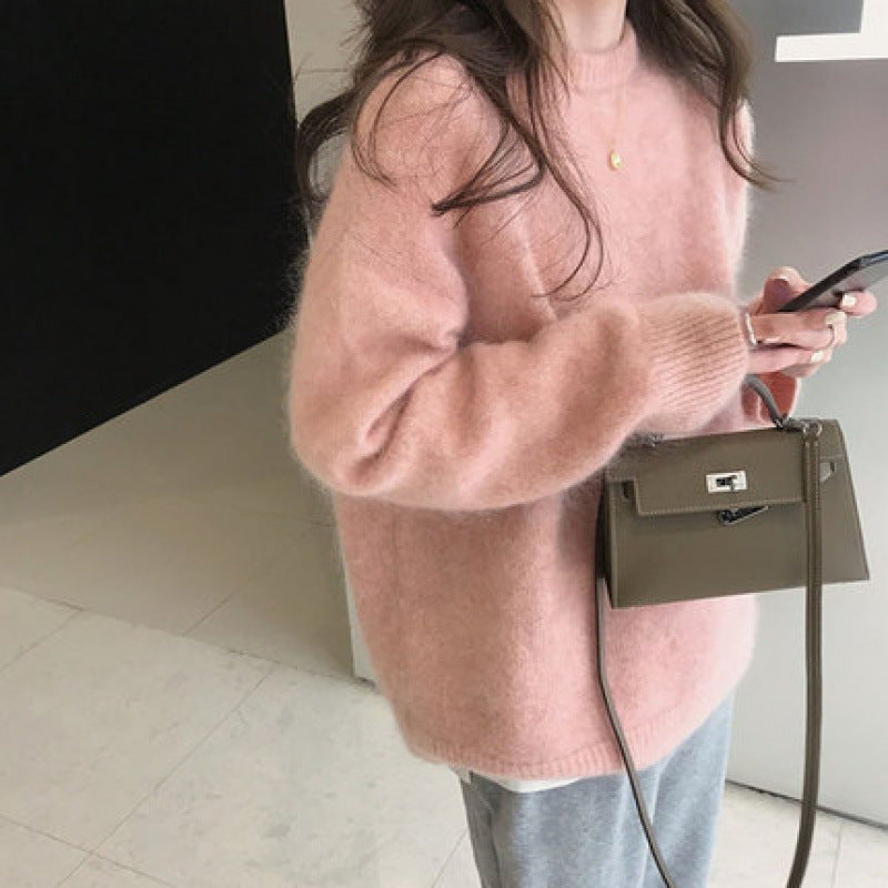 Pull oversize femme col rond, épaules tombantes, 14 coloris