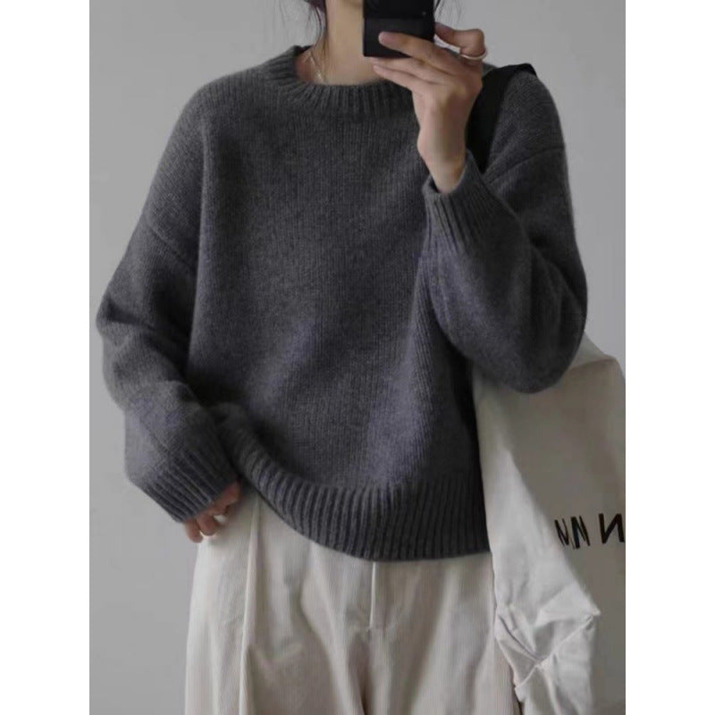 Pull oversize femme col rond, épaules tombantes, 14 coloris