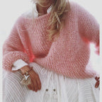 Pull tricoté femme pour l'automne, quatre coloris, du S au XL, rose