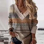 Pull en maille femme, coloris uni ou léopard, du S au 2XL, marron