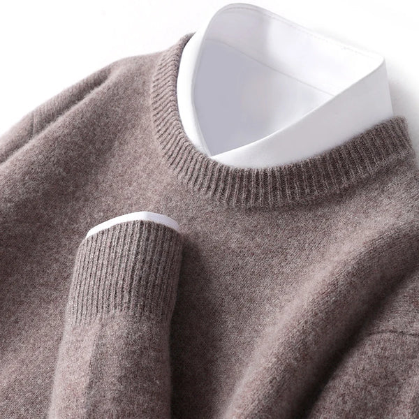 Pull homme à col double, douze coloris, du S au 3XL, marron