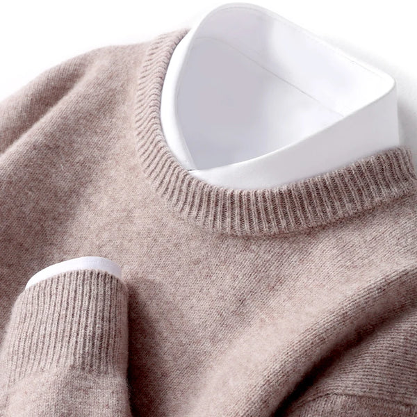 Pull homme à col double, douze coloris, du S au 3XL, marron clair