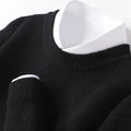 Pull homme à col double, douze coloris, du S au 3XL, noir