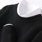 Pull homme à col double, douze coloris, du S au 3XL, noir