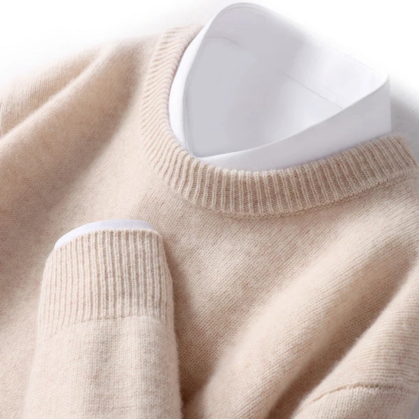 Pull homme à col double, douze coloris, du S au 3XL, beige
