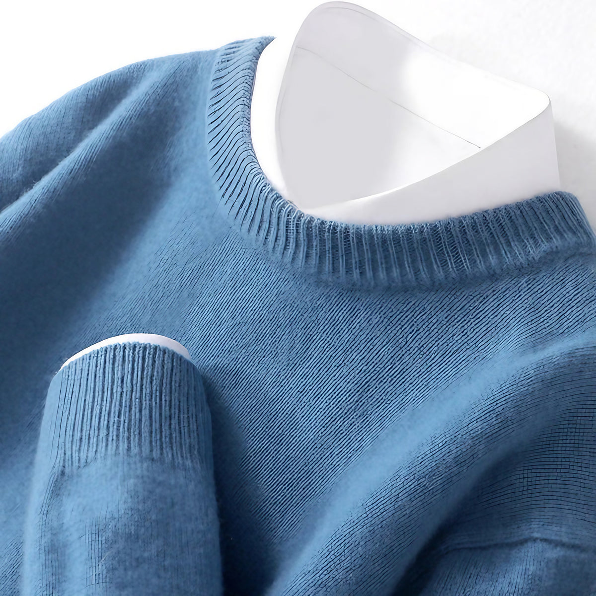 Pull homme à col double, douze coloris, du S au 3XL, bleu clair