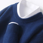 Pull homme à col double, douze coloris, du S au 3XL, bleu marine