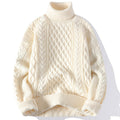 Pull col roulé homme coupe ample, six coloris, du XS au 4XL, beige