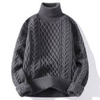 Pull col roulé homme coupe ample, six coloris, du XS au 4XL, gris