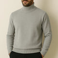 Pull col roulé homme à col côtelé, doublure intérieure douce, gris