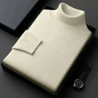 Pull col roulé homme à col côtelé, doublure intérieure douce