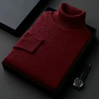 Pull col roulé homme à col côtelé, doublure intérieure douce