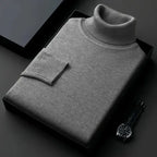 Pull col roulé homme à col côtelé, doublure intérieure douce