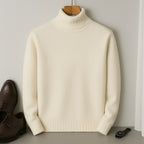 Pull col roulé homme à col côtelé, doublure intérieure douce