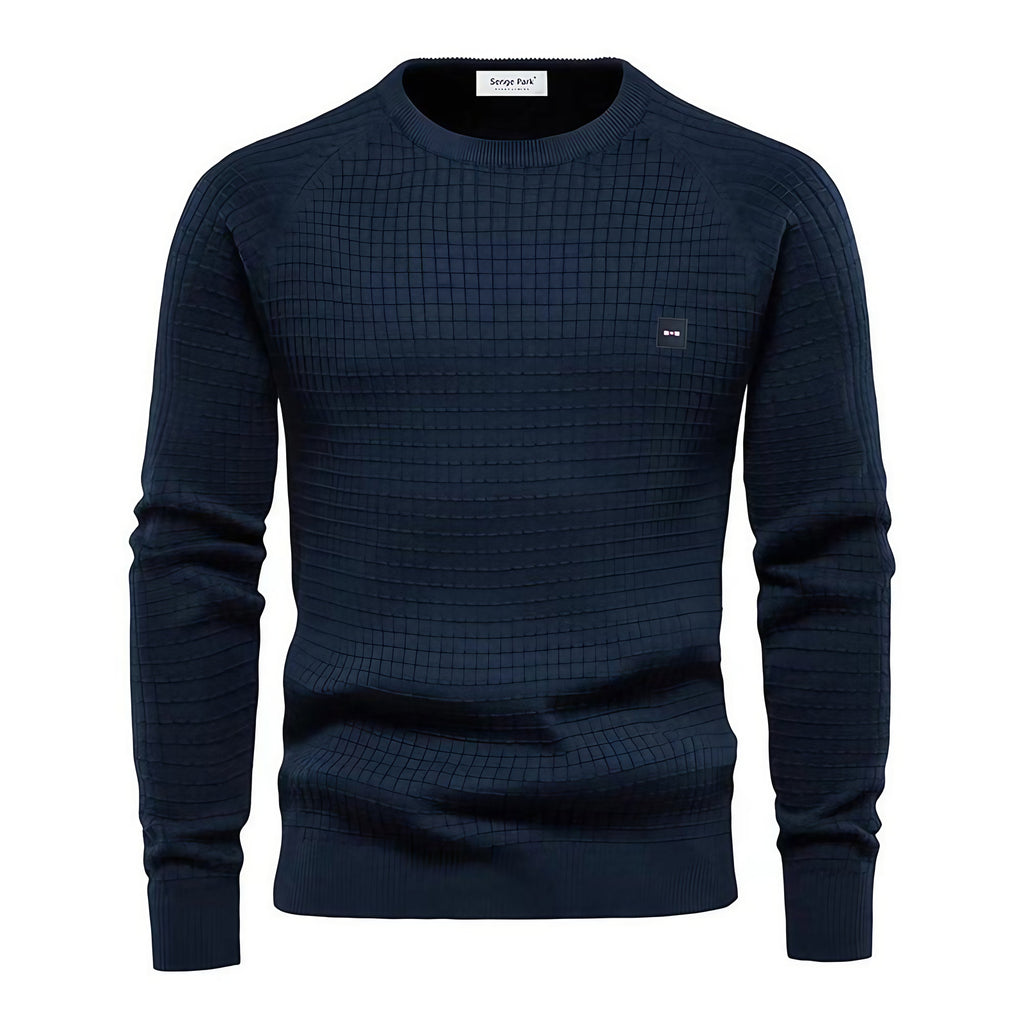 Pull homme coupe ajustée, cinq coloris, du S au 2XL, bleu marine