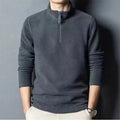 Pull homme col camionneur zippé, quatre coloris, gris