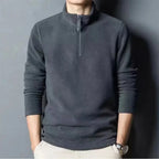 Pull homme col camionneur zippé, quatre coloris, gris