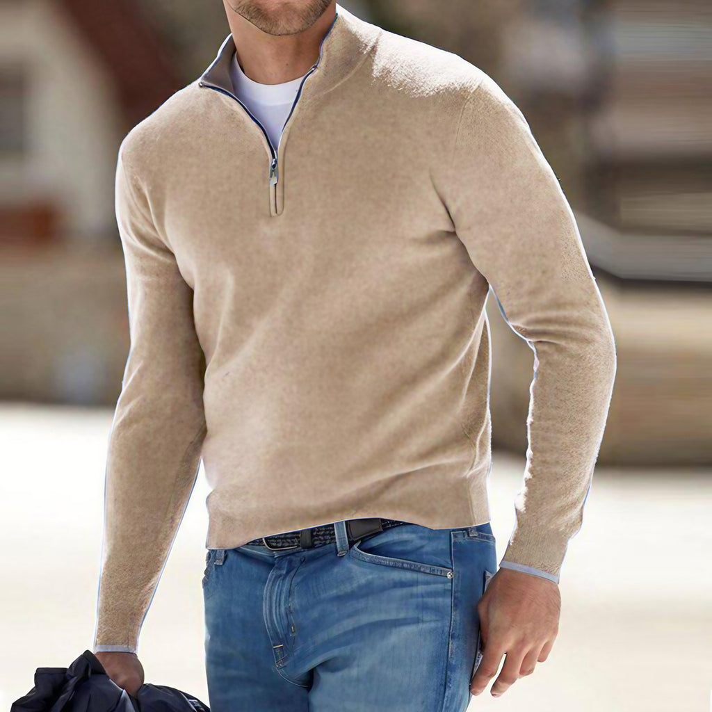 Pull homme coupe ajustée, six coloris, du S au 5XL, beige