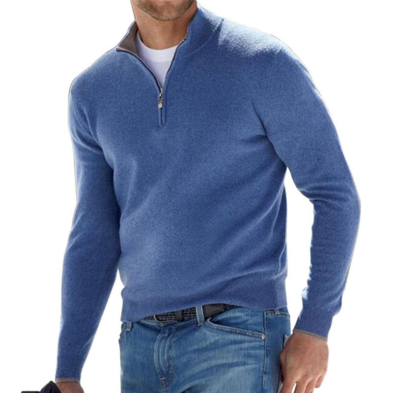 Pull homme coupe ajustée, six coloris, du S au 5XL, bleu