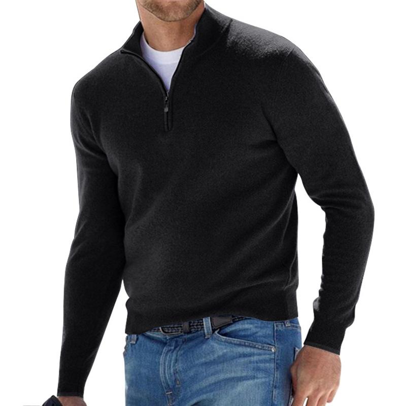 Pull homme coupe ajustée, six coloris, du S au 5XL, noir