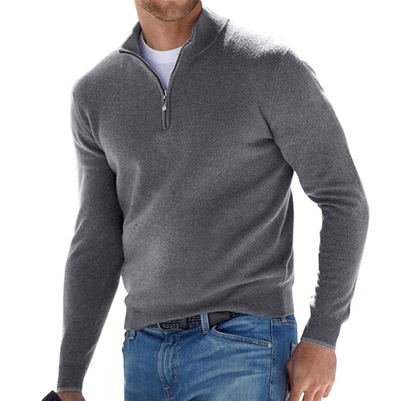 Pull homme coupe ajustée, six coloris, du S au 5XL, gris