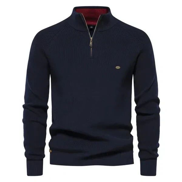 Pull homme à motif, coupe ajustée, cinq coloris, du S au 2XL, bleu marine