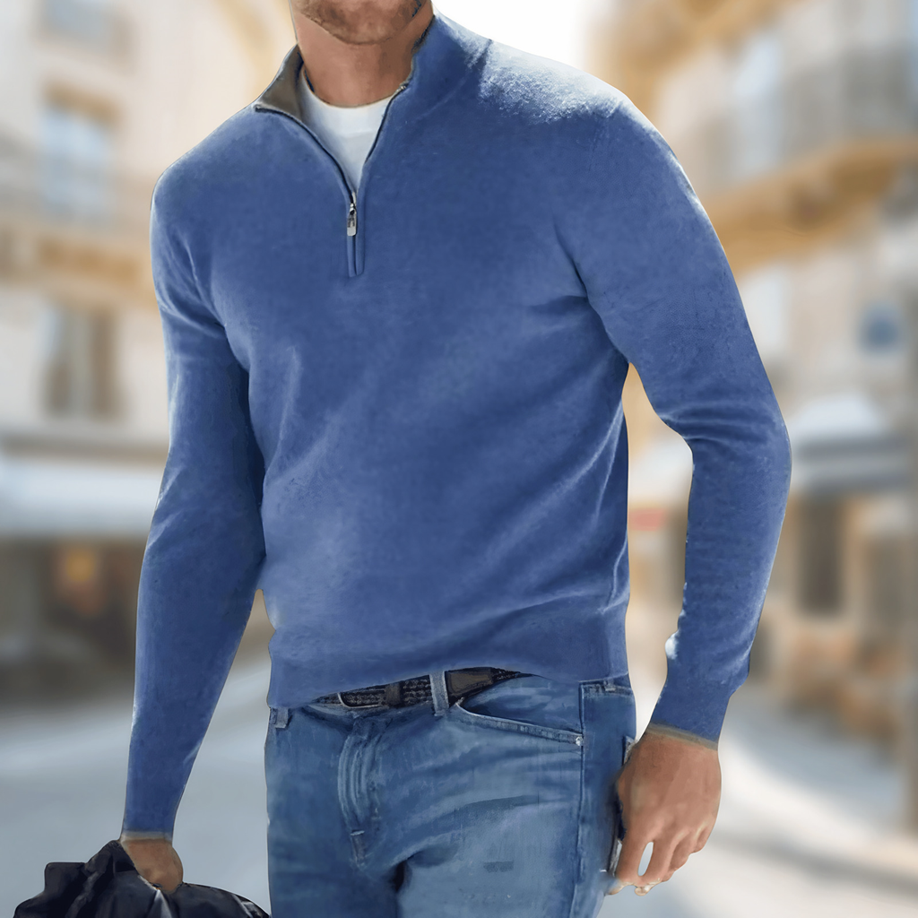 Pull homme de mi-saison, huit coloris, du XS au 5XL, bleu