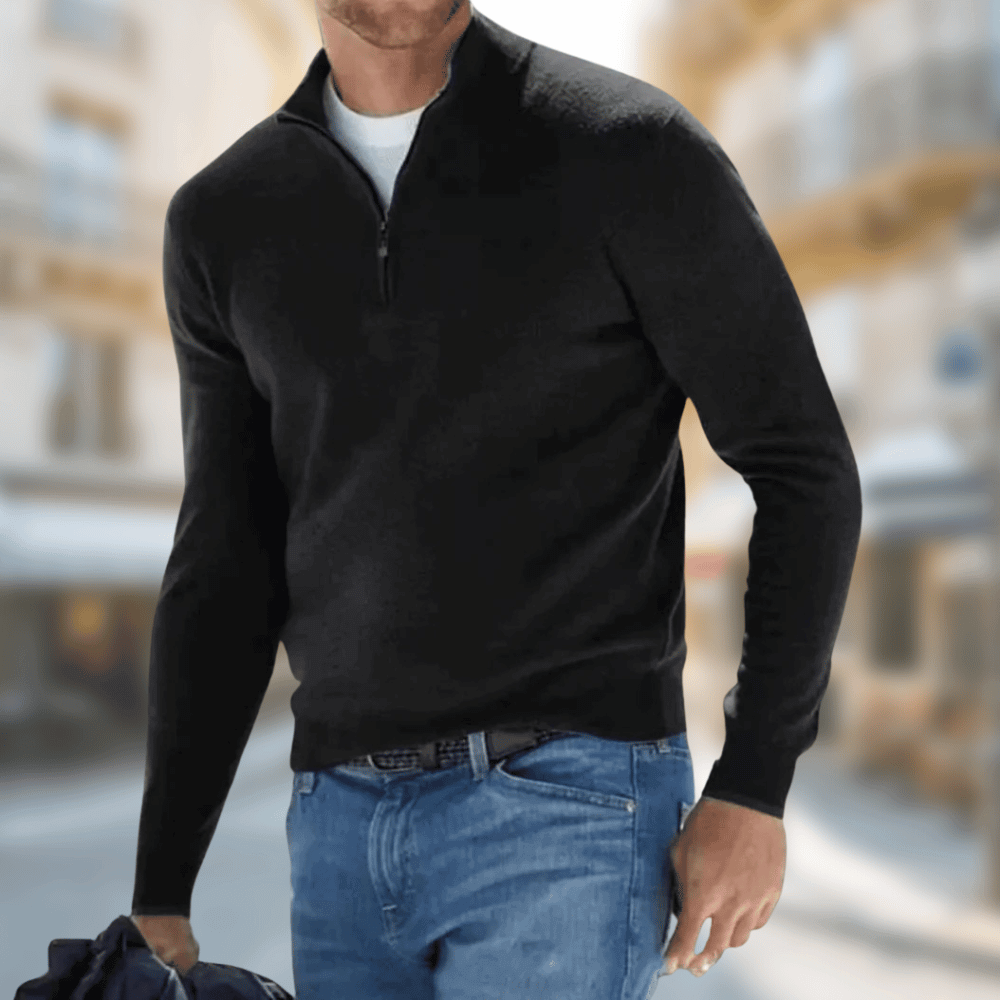 Pull homme de mi-saison, huit coloris, du XS au 5XL, noir