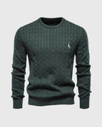 Pull torsadé homme en maille, dix coloris, du M au 3XL, vert
