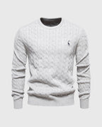 Pull torsadé homme en maille, dix coloris, du M au 3XL