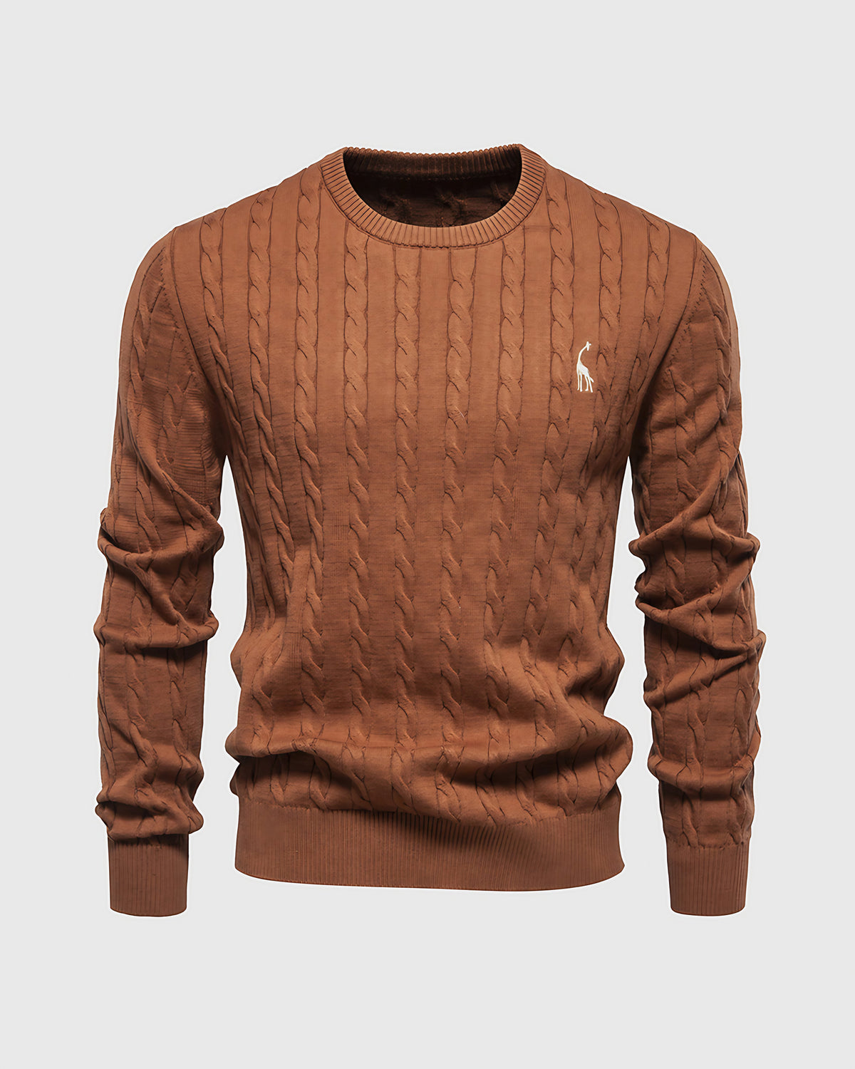 Pull torsadé homme en maille, dix coloris, du M au 3XL, marron