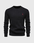Pull torsadé homme en maille, dix coloris, du M au 3XL, noir