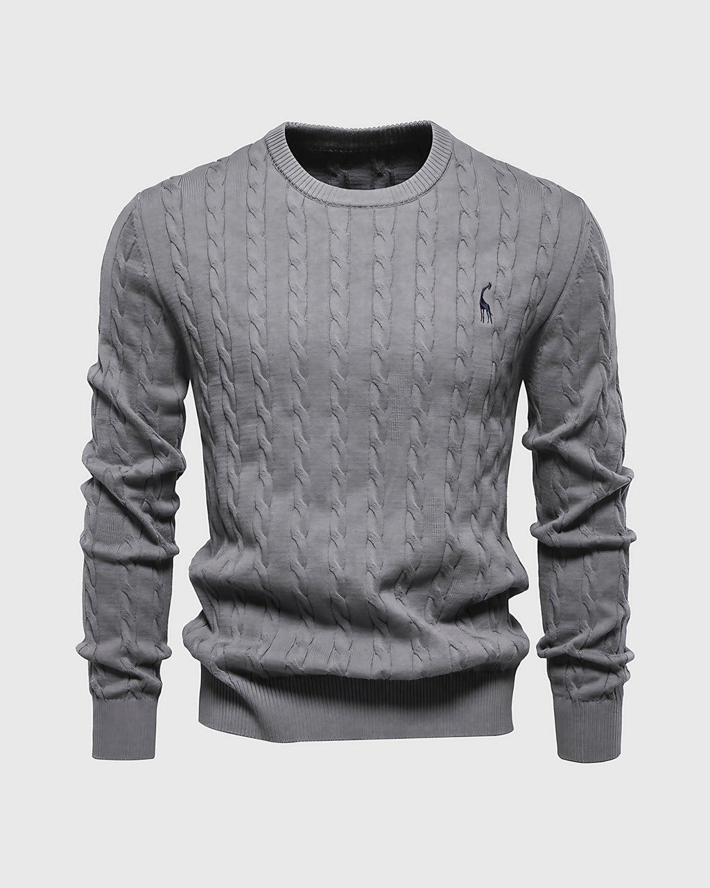 Pull torsadé homme en maille, dix coloris, du M au 3XL, gris